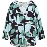 Blouse - Gedessineerd - V-hals - 3/4-mouwen - Zachte Viscose