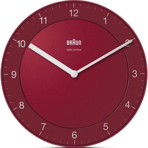 Braun BC06R-DCF - Wandklok - Analoog - Radiogestuurde tijdsaanduiding - Rood