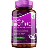 Nutravita - Biotine Zink Selenium Koper - Tabletten - 12000mg Biotine