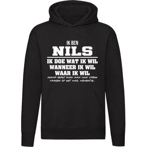 Nils | verjaardagkado | verjaardag kado | cadeau | grappig | jarig | Unisex | Trui | Sweater | Hoodie | Capuchon | Zwart