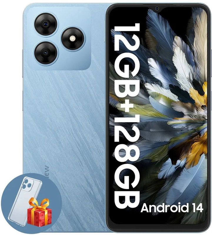 Blackview WAVE 8 - Smartphone - 128GB - 6.56 inch - 4G Dual SIM - 5000mAh - 6.56 inch - Android 14 - 90Hz - GPS - Blauw