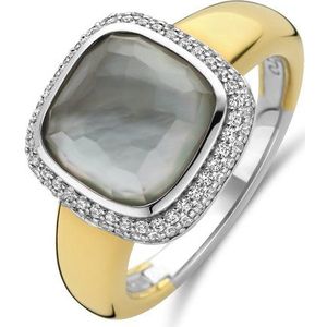 TI SENTO Dames Ring - 925 zilver - Grijs - Maat 16.00 mm / maat 50 - 12330BL