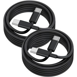 USB C naar USB C kabel - 1 Meter Oplaadkabel 2x - Geschikt voor o.a. iPhone 15 en 16 / Samsung - USB-C Oplader Kabel - Zwart