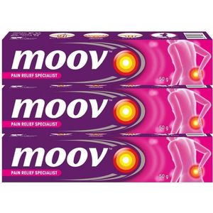 Moov Cream - Fast Pain Relief | Pijn Verlichting Zalf - 50g | MultiPack | Plantaardige Ingrediënten | 3 stuks