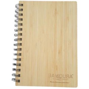 Notitieboekje met Bamboe hardcover (set van 2 stuks) - A5 formaat - 90 vellen 80grs - Stevige ringband