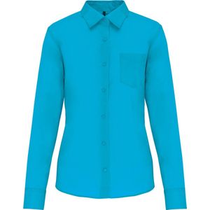 Kariban Overhemd in onderhoudsvriendelijk polykatoen-popeline dames K549 - Bright Turquoise - L