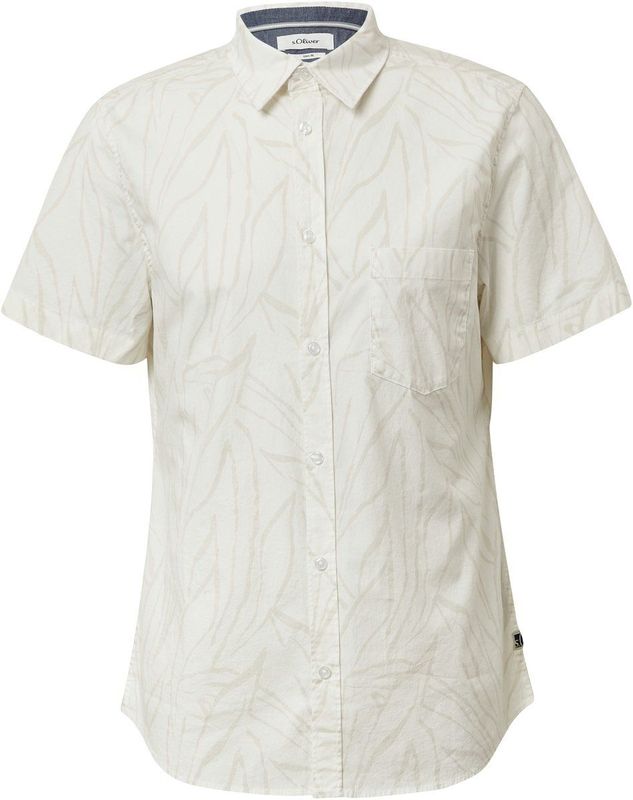 s.Oliver RED LABEL - Herenoverhemd - All-over Motief - Katoenmix - Slim Fit