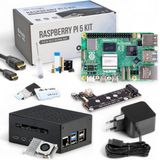 Raspberry Pi 5 4 GB PCIe M.2 NVMe - Set | Metalen behuizing | Actieve koeler | M.2 NVMe SSD PCIe-kaart | Officiële USB-C 27 W-voeding | 64 GB SD-kaart | 4K Micro HDMI
