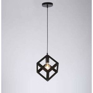 Hanglamp Yara Vintage Kooi Draad Lampenkap - Zwart - Industrieel - vierkant kubus