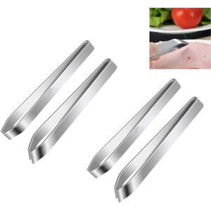 4 stuks visgraatpincetten van roestvrij staal - Keukentang voor het verwijderen van visgraten en veren