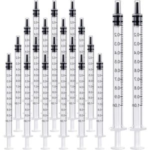 20 stuks vloeibare spuiten met dop plastic kleine doseerdeksel monster injectiespuiten meting multifunctioneel laboratoriumgereedschap voor voedingen water geven bijvullen - geen naald