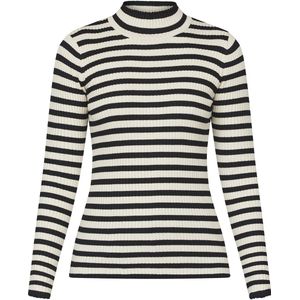 SISTERS POINT Huga-t-ls - Dames Trui - Black stripe - Maat XS