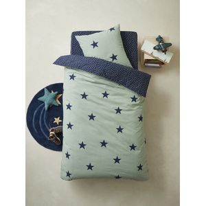 Vertbaudet - DREAM BIG - Dekbedovertrek + Kussensloop - Multicolor - Machinewasbaar op 60°C