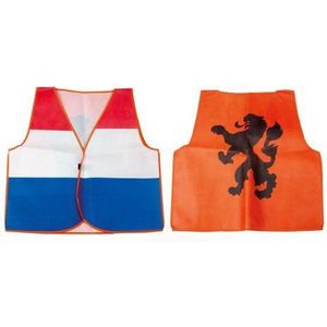 Nederland Supportersvest Oranje/rood/wit/blauw One Size