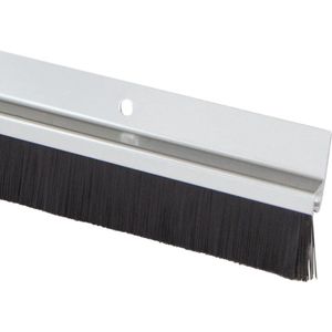 Afdichtingsborstel voor deuren - Aluminium zilver - 2 stuks - 1 meter - Schroefbare strip met tochtstopper