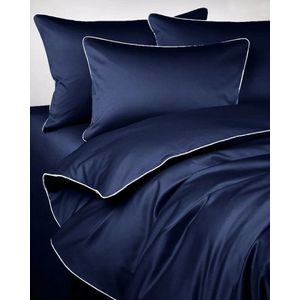 Luxe Katoen Satijn Beddengoed Set 160x200cm Navy Blauw