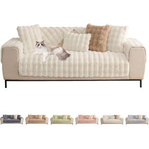 Bankhoezen voor 1 tot 4-zitsbank - dikke hoekbankhoes - L-vorm chaise longue meubelbescherming voor woonkamer - superzachte hoezen voor armleuning-rugleuning (beige 71 x 71 cm) hoekbank hoes stretch