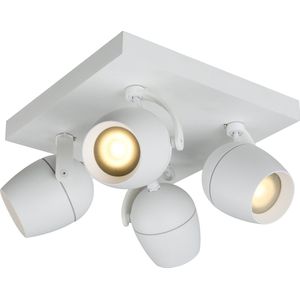 Lucide PRESTON - Plafondspot Badkamer - 4xGU10 - IP44 - Wit