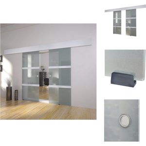 vidaXL Dubbele glazen schuifdeur - 205 x 75 cm - Lichtdoorlatend - Stijlvol en plaatsbesparend - Inclusief bevestigingsmaterialen - Deurhor
