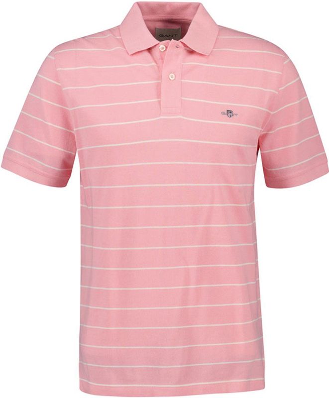 Gant - Gestreepte Korte Mouw Poloshirt