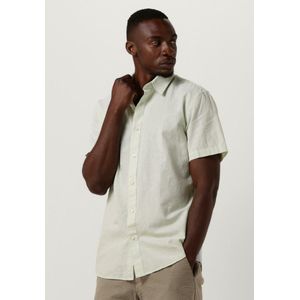 SELECTED MEN Slhslimnew-linen Shirts Ss Classic W Heren - Vrijetijds blouse - Groen - Maat L
