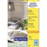 Avery Gekleurde Etiketten, blauw, 105,0 x 148,0 mm, permanent klevend