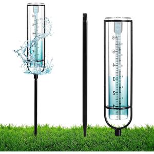 Regenmeter 6-Inch Glazen Buiten Weegschalen | Paal en Metalen Buishouder | Regenmeters voor Tuin Gazon Hek Brievenbus