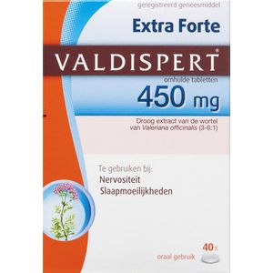 Valdispert Extra Forte 450 mg - Verlicht nervositeit en te gebruiken bij slaapmoeilijkheden - Klinisch bewezen - 40 tabletten