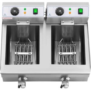 Professionele Elektrische Friteuse met Dubbele Tank 20L - Roestvrijstalen Frituurmachine voor Perfect Gefrituurd Voedsel