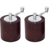 Olympia peper- en zoutmolen set donker hout 8.5cm
