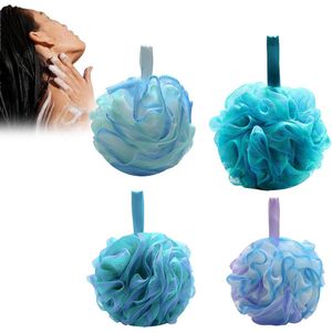 Allecto plus - Set van 4 badsponsen met band voor lichaamsscrub & massage - Zachte mesh-douchesponsen - Bloemmotieven - Luxe spa-ervaring