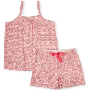 Little Label - korte dames pyjama - luipaard roze - bio katoen - S/36