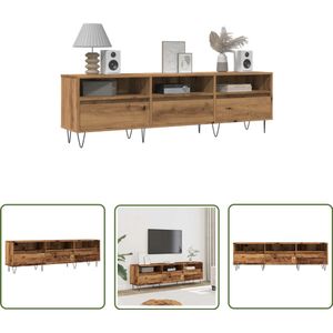 The Living Store Tv-meubel 150x30x44,5 cm bewerkt hout oud houtkleurig - Tv-meubel - Salontafel - Kast - Houten Tv-meubel - Vintage Tv-meubel