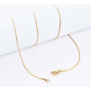 ABkettinkjes - Ketting - Slang - Gouden kettinkje - Slangenkettinkje - Goud - Gold plated - Verguld - 18K - Lengte 50cm