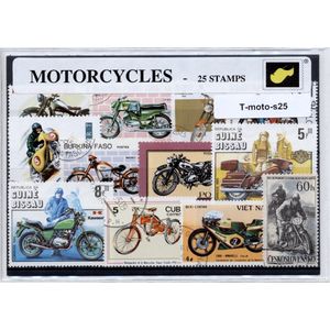 Motoren – Luxe postzegel pakket (A6 formaat) : collectie van 25 verschillende postzegels van motoren – kan als ansichtkaart in een A6 envelop - authentiek cadeau - kado - geschenk - kaart - motorsport - yamaha - davidson - suzuki - kawasaki - honda