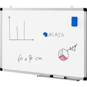 ACAZA Whiteboard - Magnetisch - 60x90 - Wit - Inclusief Whiteboard Stiften en Wisser