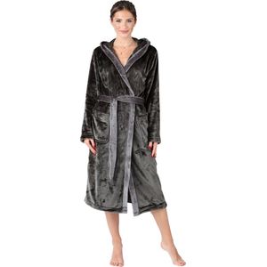 Bellivalini Dames met Capuchon - Wasmachine bestendig - Badstof - Grafiet - M - BLV-BLV50-168-DG