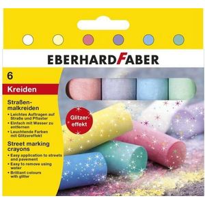 Eberhard Faber - stoepkrijt - 6st. - glitterkleuren - EF-526504