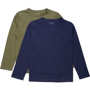 Minymo Kinder Longsleeve Basic 34-T-shirt LS (2-pack) Dark Olive-146