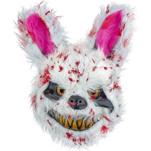 Halloween Masker Horror Konijn - Met Bloed - Wit - Halloween Masker - One Size
