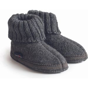 HAFLINGER PANTOFFEL MODEL KARL – ANTHRAZIT 631047 - MAAT 37
