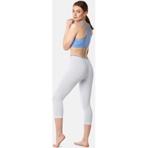 Bellivalini BLV-BLV50-178-LE Dames Capri Leggings - Sport - Vrijetijdsbroek - 3/4 Lengte - Katoen - Sporbroek - Yogabroek - Wit - S