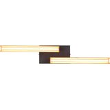LED Plafondlamp - Plafondverlichting - Trion Kamilia - 25W - 2-lichts - Warm Wit 3000K - Dimbaar - Rechthoek - Mat Zwart - Aluminium