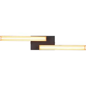LED Plafondlamp - Plafondverlichting - Trion Kamilia - 25W - 2-lichts - Warm Wit 3000K - Dimbaar - Rechthoek - Mat Zwart - Aluminium