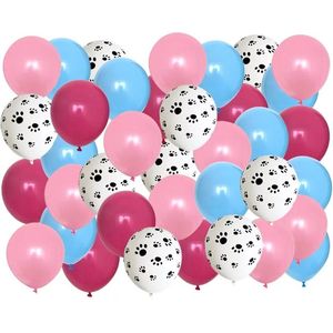 Honden ballon mix 40-delig blauw licht en donker roze wit zwart - ballon - hond - verjaardag - honden ballon - honden feest - decoratie
