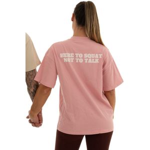 Oversized T-shirt Unisex – DM Training Inspire Shirt met Quote – Comfort Fit voor Gym & Casual – Ademend & Zacht – Bestel 1 Maat Kleiner (roze)