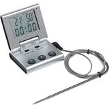 Vleesthermometer / Temperatuurmeter met Timer en alarm - RVS - Uitklapbaar - Magneetbevestiging