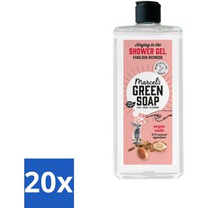 20 x Marcel's Green Soap - Douchegel - Argan & Oudh - Verzorgend & zacht - 300 ml - Douchegel Argan Oudh - Verzorgende Douchegel - Natuurlijke Douchegel - Vegan Douchegel - Biologisch Afbreekbaar