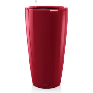 LECHUZA RONDO PREMIUM 32 - Plantenbak - met uitneembare binnenbak - met bewateringssysteem - ALL-IN-ONE set met LECHUZA-PON - scharlakenrood hoogglans