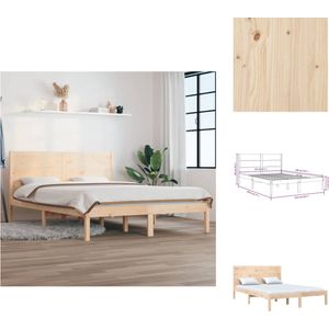vidaXL Houten Bedframe - Massief grenenhout - 195.5 x 125.5 x 100 cm - Geschikt voor matras 120 x 190 cm - Bed